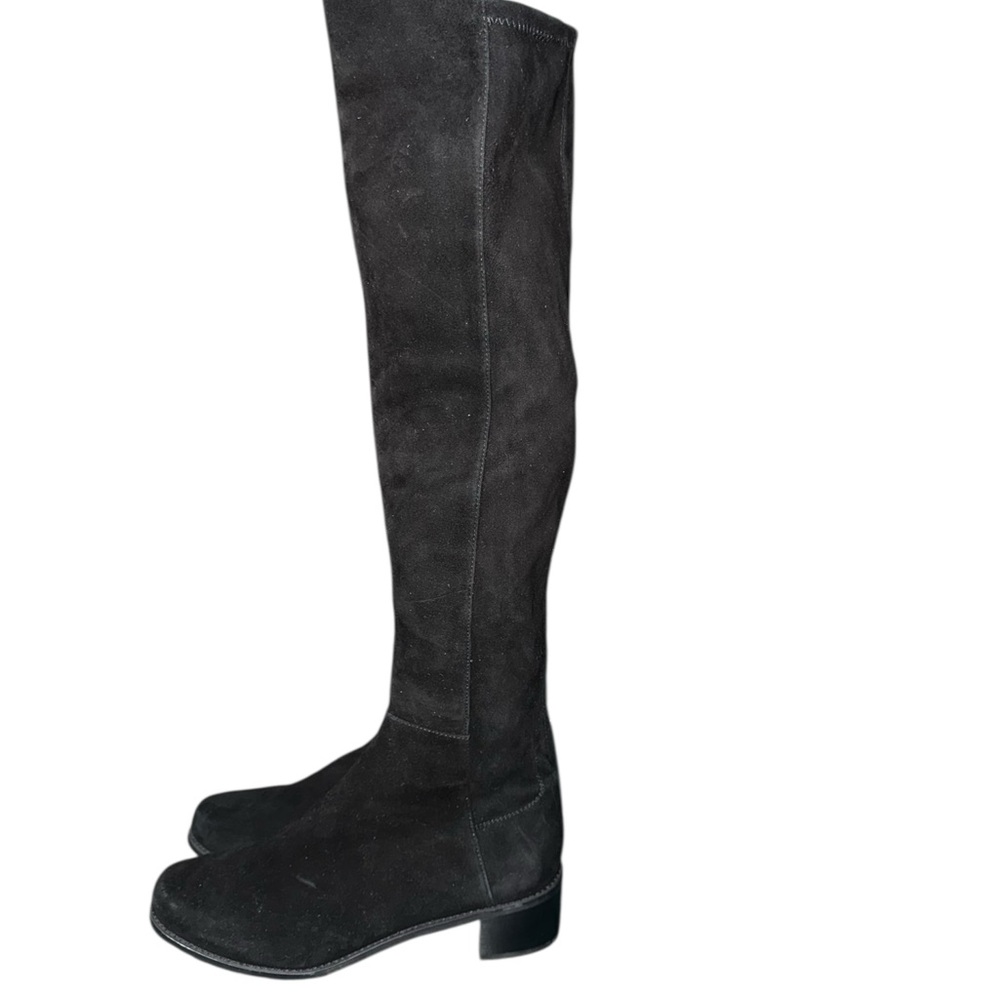 Stuart Weitzman 5050 Black Suede Iconic Over The Knee Stretch Boots NEW Size 9.5 - Picture 3 of 10